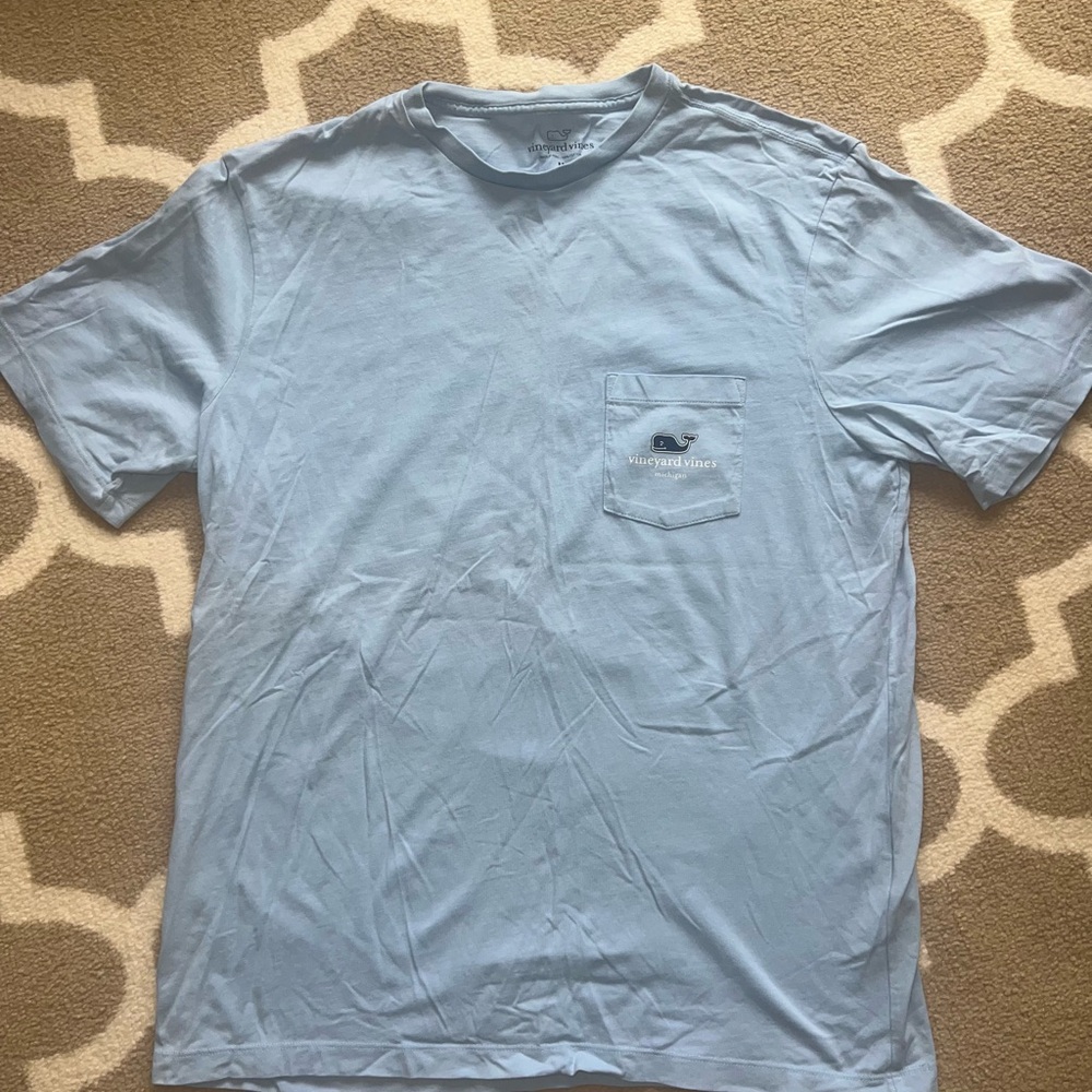Vineyard Vines Men's Sky Blue Pocket Tee
